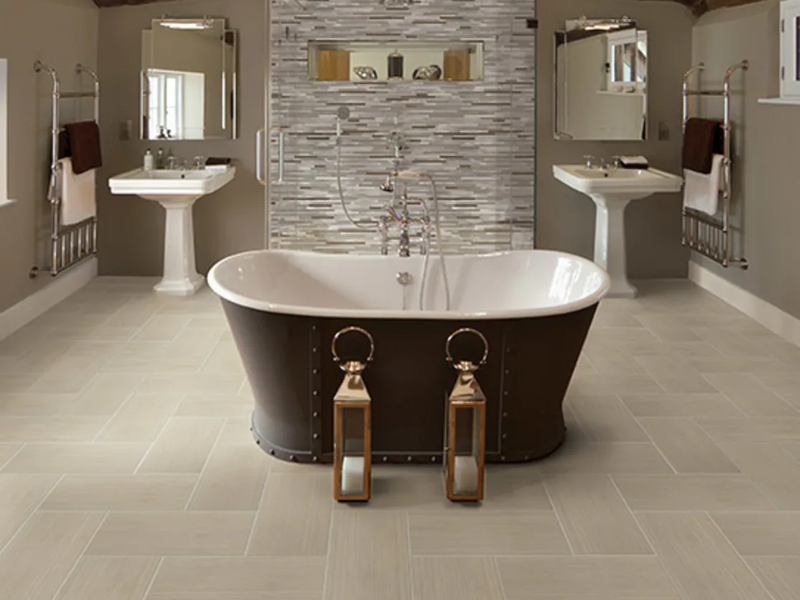 Tile Flooring in a Bathroom from Battlefords Flooring Center, SK North Battleford, S9A 3M1